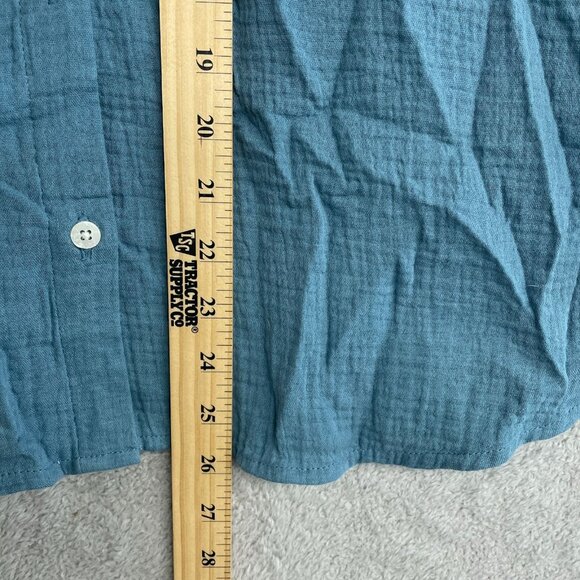 NEW Jessica Simpson Gauze Women's M Blue Button-Down Short sleeve Shirt - Picture 5 of 9
